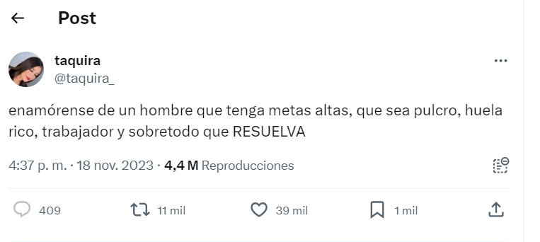 Joven pide un hombre de altos estándares y genera polémica.