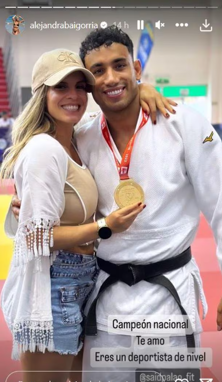 Alejandra Baigorria orgullosa de Said Palao por ser campeón de judo.