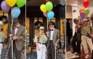 "Muero de amor": Abuelos de 90 aos conmueven por su disfraz de personajes de 'Up', en Halloween