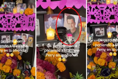 Mujer pone foto de Matthew Perry en su altar de muertos.