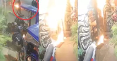 Lanzan bombas molotov en Piura.