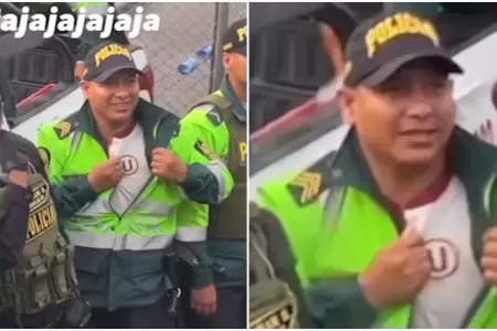 Hinchas aplauden a polica por llevar camiseta de Universitario