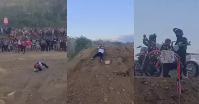 Animador de motocross la rompe narrando carrera en vivo en Cusco.
