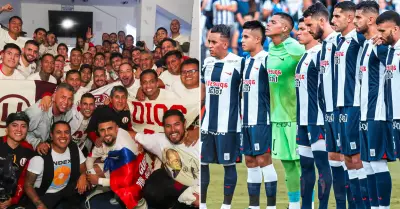 Universitario celebra 'Matutazo' ante Alianza Lima.