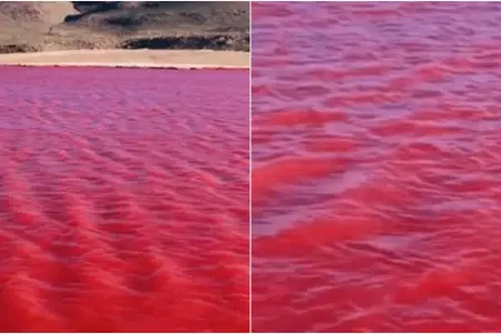Río Nilo teñido de rojo
