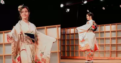 Kyara Villanella se luce con tradicional traje japons.