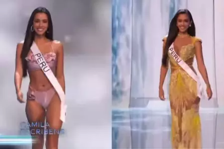 Desfile preliminar de Camila Escribens en Miss Universo 2023.