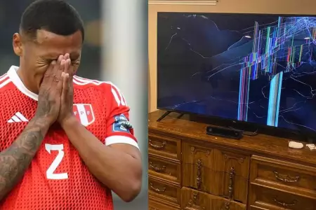 Hincha destruy su televisor por derrota de Per contra Bolivia.