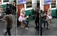 Polica baila con osita en romntica sorpresa, pero detenido irrumpe para 'perrear' junto a ellos
