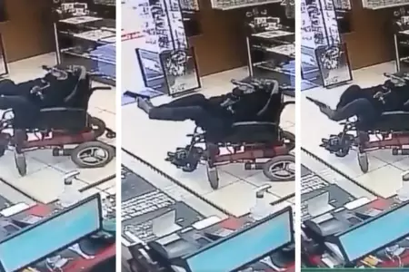 Hombre sin manos apunta con arma a clientes y asalta joyera.