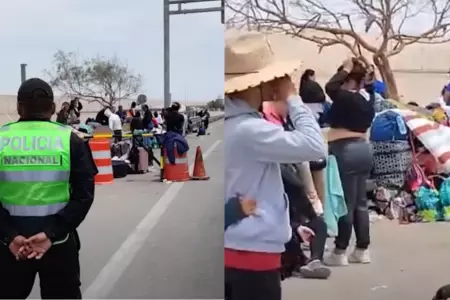 Extranjeros llegan a frontera de Perú.