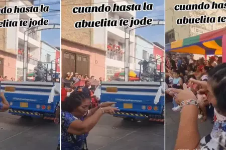 Mujer le hace 'cachitos' a Robotn durante pasacalle en Chepn.