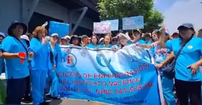 Sindicato de Enfermeras de San Borja anuncian radicalización en protestas.