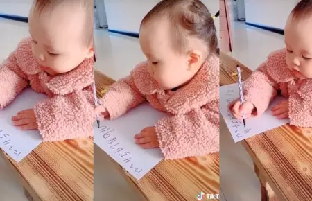 Beb sorprende al escribir nmeros correctamente hasta el 16.