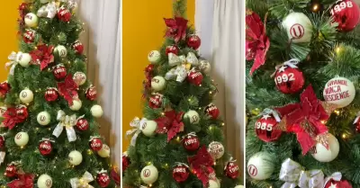 Hincha decora su rbol de Navidad inspirado en la 'U'.