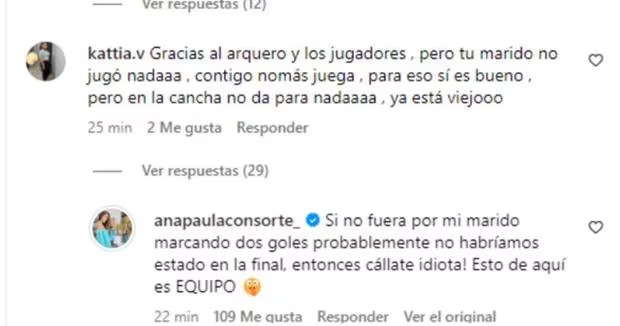 Ana Paula Consorte insulta a usuaria.
