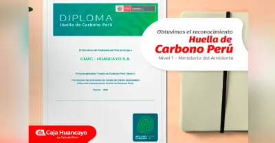 Caja Huancayo recibe reconocimiento "Huella de Carbono Perú - Nivel 1"