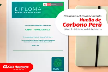 Caja Huancayo recibe reconocimiento "Huella de Carbono Per - Nivel 1"