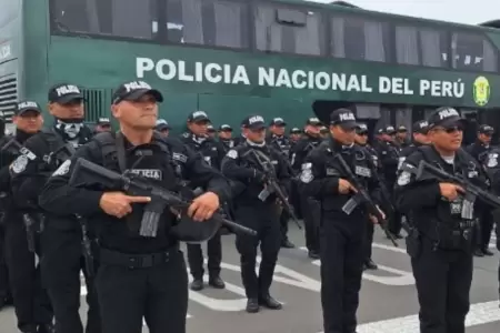 Arriban 50 agentes de la Polica Nacional en Trujillo.