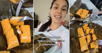 Venezolana muestra la diferencia entre el tamal y la hallaca.