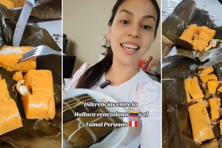 Venezolana muestra la diferencia entre el tamal y la hallaca.