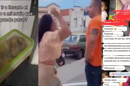 Mujer lleva almuerzo a su novio y lo descubre con otra.