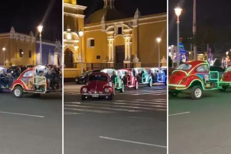 Cortan 4 autos Volkswagen y construyen tren para turistas en Navidad.