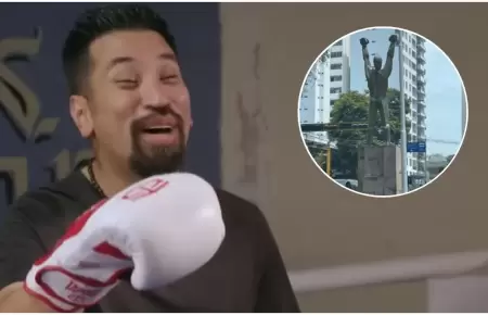Aldo Miyashiro es conmemorado con estatua de boxeador