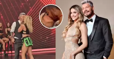 Marcelo Tinelli besa a otras dos mujeres en 'Bailando 2023'.