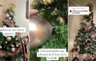 Mujer sorprende por su forma de decorar su rbol navideo: "No me va a tragar la pobreza"