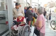 Ancianos y personas con discapacidad sufren dificultad para cobrar pensin por obras en el centro de Trujillo