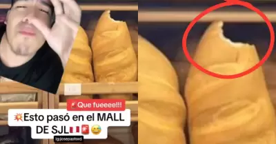 Joven denuncia encontrar pan mordido en Mall de SJL.