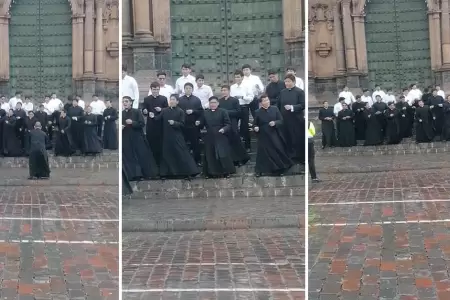 Sacerdotes sorprenden al bailar villancicos en Cusco.