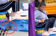 Inslito! Una rata sorprendi a vendedora ambulante mientras reparta mercadera: "Lleg por su regalo de Navidad"