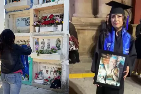 Joven visita tumba de su abuelo para dedicarle ttulo universitario.