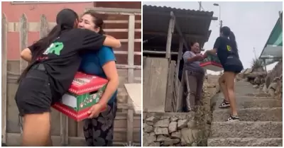 Samahara Lobatn entrega canastas a familias necesitadas por Navidad