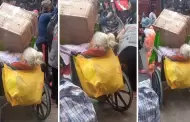 Abuelita es usada para cargar compras en su silla de ruedas y los usuarios reaccionan: "Ya no hay respeto"