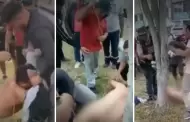 A correazos! Vecinos de Ate atrapan, golpean y desnudan a ladrn tras robo de celular