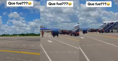 Mototaxi dej en shock a cibernautas al ser visto en pista de aeropuerto en Puca
