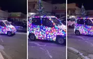 Brillante Iniciativa Navidea! Auto decorado con luces deslumbra en las redes sociales