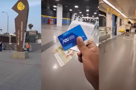 Joven se sube a tren de Lnea 2 del Metro de Lima y se sorprende con la tecnolog
