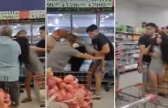 Todo por la oferta! Mujeres se agarran a golpes por ltimo pedazo de carne en un supermercado