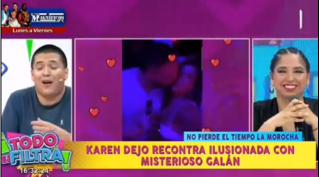 Karen Dejo es captada besando a misterioso galn.