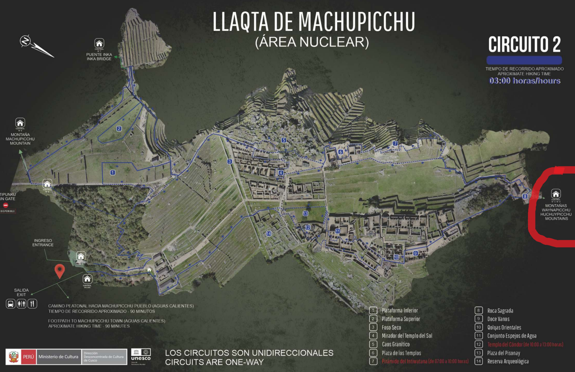 Circuito 2 de Machu Picchu.