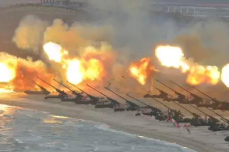 Corea del Norte atacó a Corea del Sur con misiles.