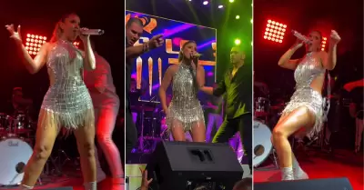 Yahaira Plasencia sorprende al cantar cumbia en evento.