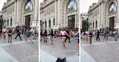 Usuario capta a bailarines de caporales en curioso cambio de roles.