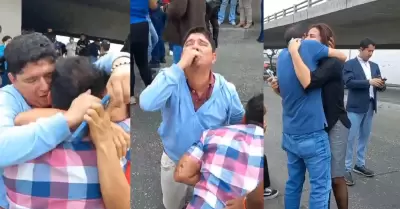 Rehenes de toma en canal de TV de Ecuador se reencuentran con sus familiares