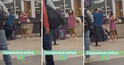 Mujer se pone ropa de su maleta para evitar pago extra en aeropuerto.