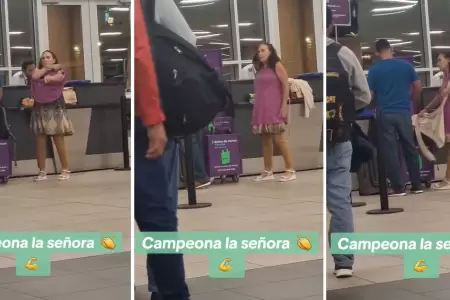 Mujer se pone ropa de su maleta para evitar pago extra en aeropuerto.